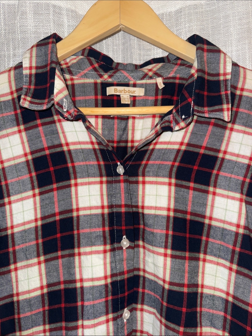 Barbour | Plaid Button-Down Shirt Tunic Fit Women’s 10
